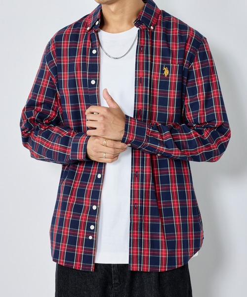U.S. POLO ASSN.(ユーエスポロアッスン)の「【U.S. POLO ASSN.】チェックシャツ(シャツ/ブラウス・メンズ・ネイビー/グリーン・L/S/XL/M)」の1枚目の写真