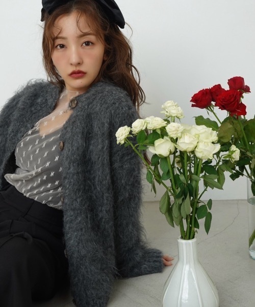 シャギーニットカーディガン(カーディガン/ボレロ)|Rosy luce シャギーニットカーディガン(カーディガン/ボレロ)|Rosy luce