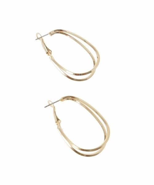 a.v.v(アーヴェヴェ)の「ダブルフープピアス(ピアス(両耳用)・レディース・シルバー/ゴールド・38)」の9枚目の写真