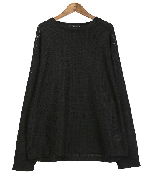 LUXSTYLE(ラグスタイル)の「レイヤード透かし編みニット&ロンT(アンサンブル・メンズ・ブラック・L/M)」の10枚目の写真