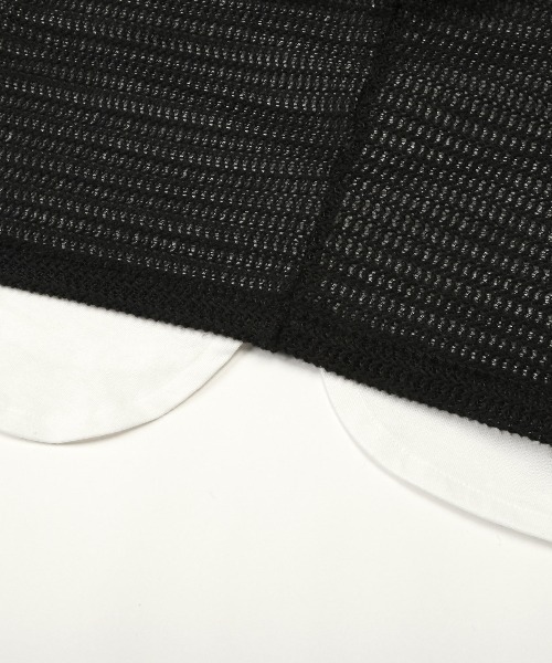LUXSTYLE(ラグスタイル)の「レイヤード透かし編みニット&ロンT(アンサンブル・メンズ・ブラック・L/M)」の14枚目の写真