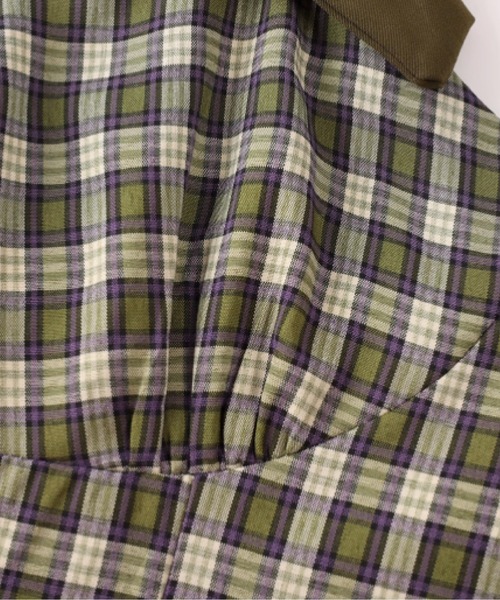 LA POMME petit（ラポミ・プチ）の「チェックリボンドレス Check Ribbon Dress（ワンピース・レディース・グリーン・SMALL/MEDIUM）」の4枚目の写真