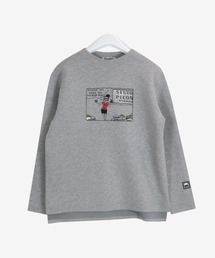コットン混長袖ニットプルオーバー