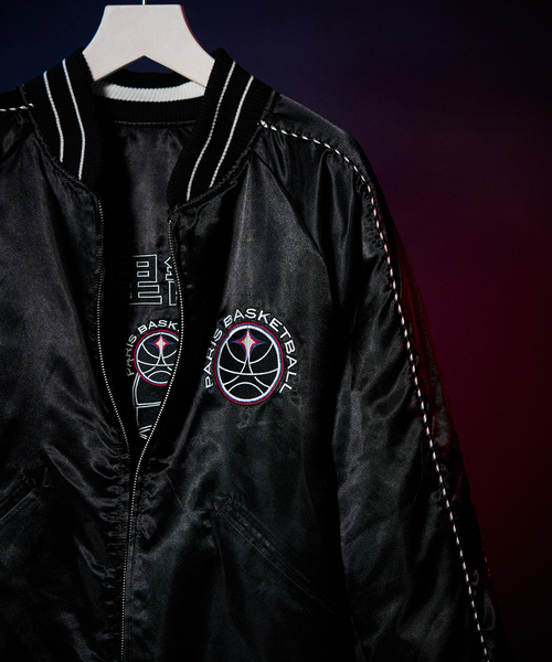 417 EDIFICE（フォーワンセブンエディフィス）の「PARIS BASKETBALL(パリ バスケットボール) 別注 リバーシブル スカブルゾン（スカジャン・メンズ・ブラック・MEDIUM/LARGE/X-LARGE）」の6枚目の写真