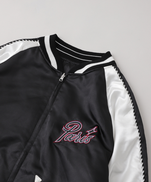 417 EDIFICE（フォーワンセブンエディフィス）の「PARIS BASKETBALL(パリ バスケットボール) 別注 リバーシブル スカブルゾン（スカジャン・メンズ・ブラック・MEDIUM/LARGE/X-LARGE）」の11枚目の写真