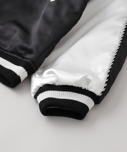 417 EDIFICE（フォーワンセブンエディフィス）の「PARIS BASKETBALL(パリ バスケットボール) 別注 リバーシブル スカブルゾン（スカジャン・メンズ・ブラック・MEDIUM/LARGE/X-LARGE）」の12枚目の写真