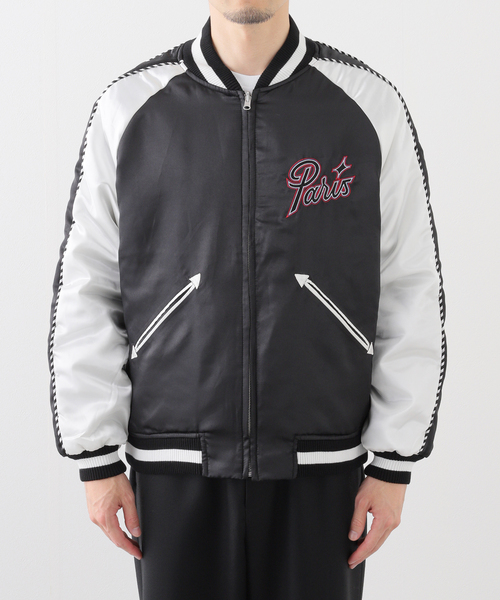 417 EDIFICE（フォーワンセブンエディフィス）の「PARIS BASKETBALL(パリ バスケットボール) 別注 リバーシブル スカブルゾン（スカジャン・メンズ・ブラック・MEDIUM/LARGE/X-LARGE）」の17枚目の写真