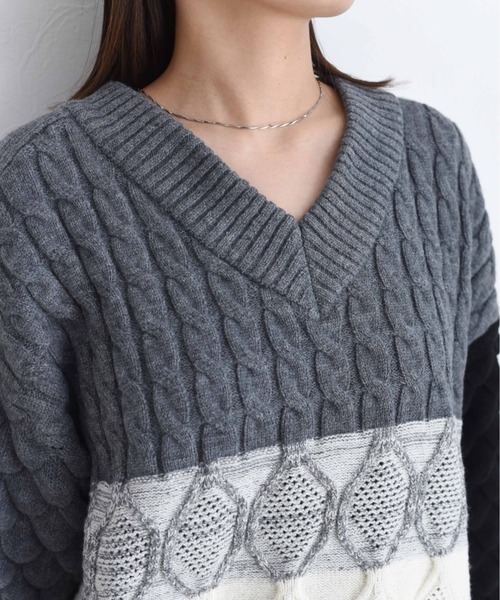 Eimee Law（エイミーロウ）の「MIXケーブルニット（ニット/セーター