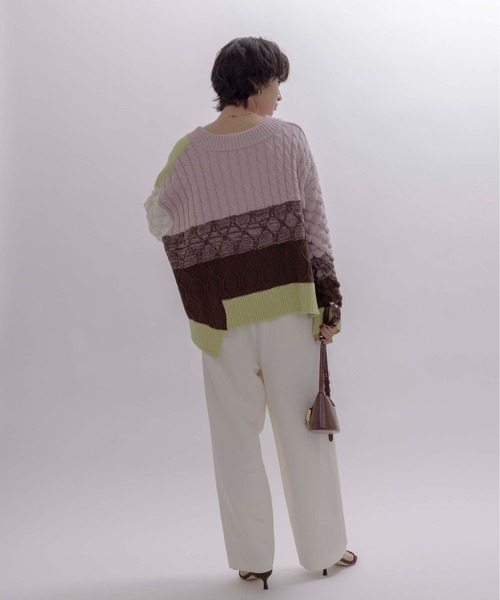 Eimee Law(エイミーロウ)の「MIXケーブルニット(ニット/セーター・レディース・アイボリー/ブラック/ライトグレー/チャコールグレー/ピンク/ネイビー・FREE)」の19枚目の写真