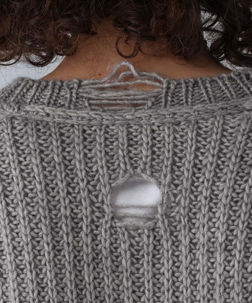 HARE(ハレ)の「ダメージウールニットプルオーバー(HARE)(ニット/セーター・メンズ・グレー/ブラック/パープル・FREE)」の19枚目の写真