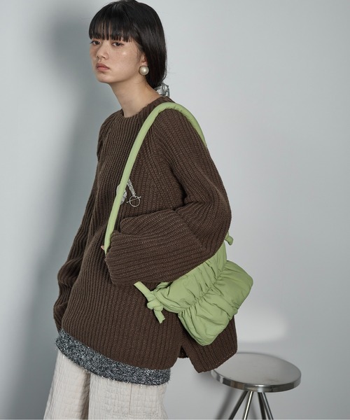 セール】ノットストラップギャザーナイロンバッグ（ショルダー