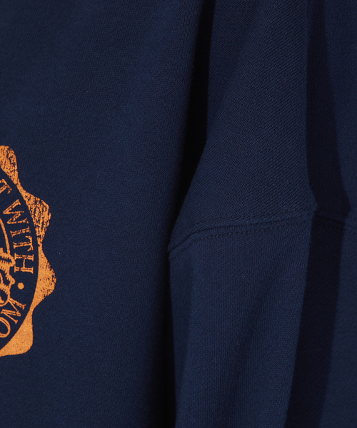 FRUIT OF THE LOOM（フルーツオブザルーム）の「【FRUIT OF THE LOOM/フルーツオブザルーム】FTLカレッジロゴレトロパーカー/ RETRO LOGO HOODIE（パーカー・メンズ・ネイビー/グレー/ブラック・M/XL/L）」の10枚目の写真