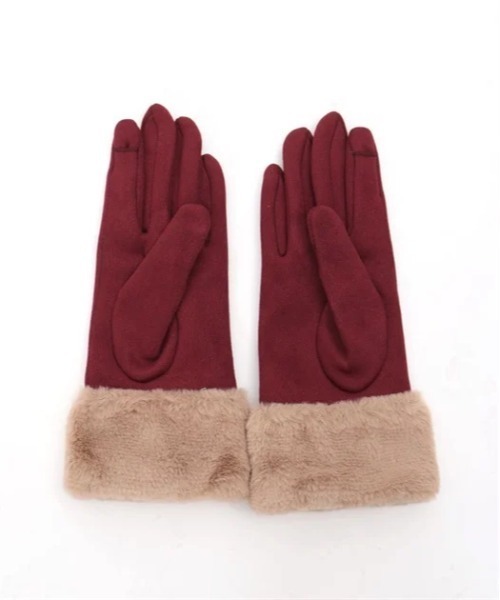 axes femme(アクシーズファム)の「雪刺繍×パールファー手袋(手袋・レディース・ワイン/サックスブルー/ブラック・FREE)」の6枚目の写真