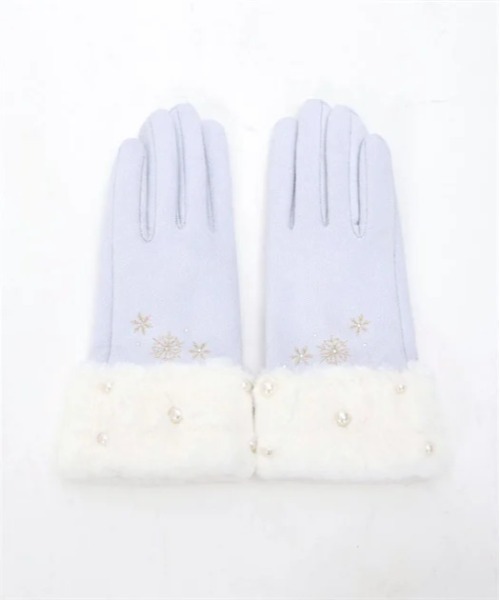 axes femme(アクシーズファム)の「雪刺繍×パールファー手袋(手袋・レディース・ワイン/サックスブルー/ブラック・FREE)」の11枚目の写真