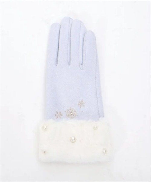 axes femme(アクシーズファム)の「雪刺繍×パールファー手袋(手袋・レディース・ワイン/サックスブルー/ブラック・FREE)」の13枚目の写真