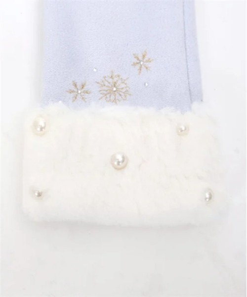 axes femme(アクシーズファム)の「雪刺繍×パールファー手袋(手袋・レディース・ワイン/サックスブルー/ブラック・FREE)」の15枚目の写真