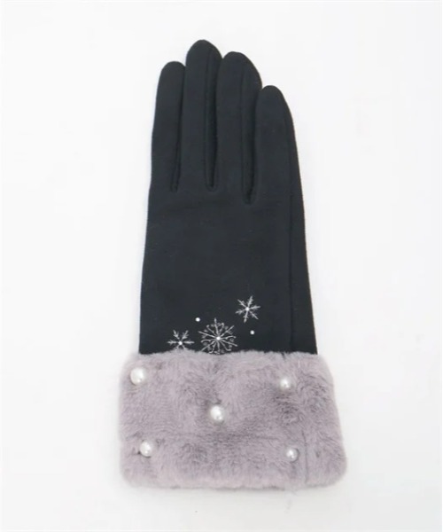 axes femme(アクシーズファム)の「雪刺繍×パールファー手袋(手袋・レディース・ワイン/サックスブルー/ブラック・FREE)」の20枚目の写真