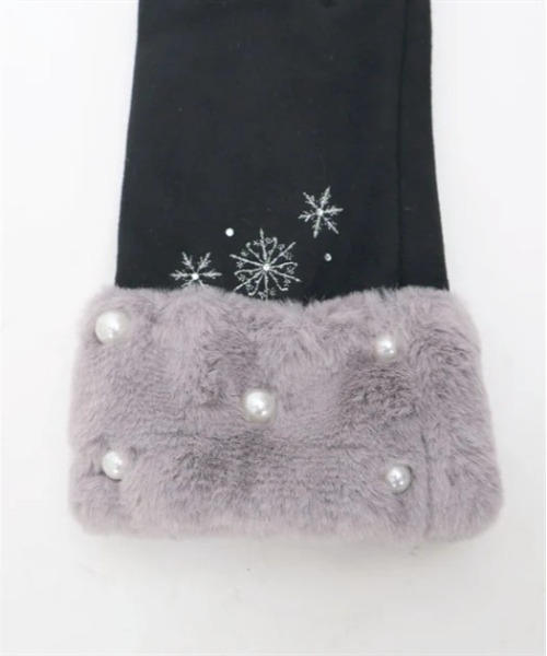 axes femme(アクシーズファム)の「雪刺繍×パールファー手袋(手袋・レディース・ワイン/サックスブルー/ブラック・FREE)」の22枚目の写真