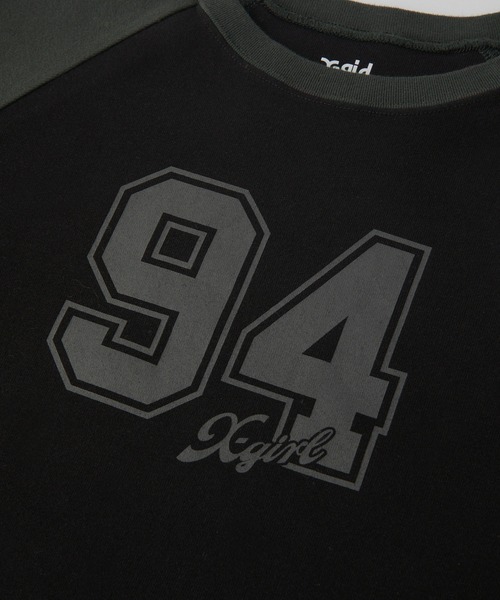 X-girl(エックスガール)の「NUMBERING RAGLAN L/S BABY TEE(Tシャツ/カットソー・レディース・ライトピンク/ブラック/ベージュ・S/M)」の7枚目の写真