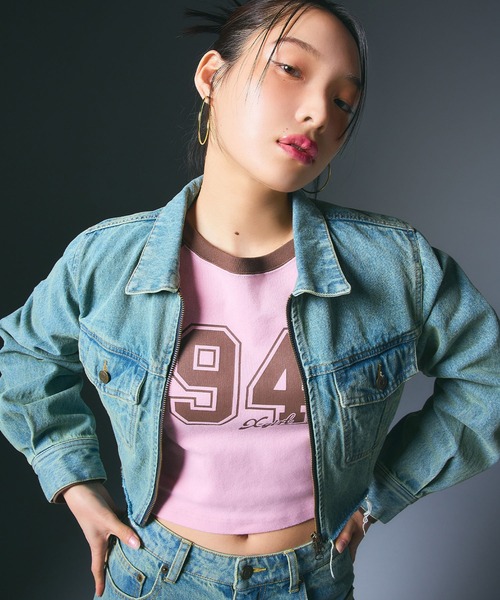 X-girl(エックスガール)の「NUMBERING RAGLAN L/S BABY TEE(Tシャツ/カットソー・レディース・ライトピンク/ブラック/ベージュ・S/M)」の22枚目の写真