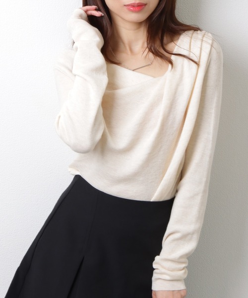 エンフォルド　ビッグシルエットプルオーバー　アシンメトリー　ドレープ　38 mizuiro ind ミズイロインド ,アシンメトリードレープ プルオーバー 2