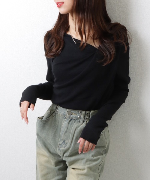 エンフォルド　ビッグシルエットプルオーバー　アシンメトリー　ドレープ　38 アシンメトリービッグTシャツ [M便 1/1] リバーシブルTシャツ メンズ