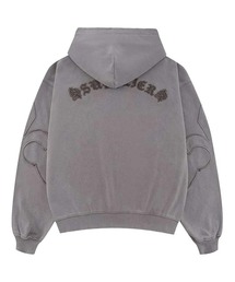 WOKE EDGE ジップアップパーカー woke edge(ウォークエッジ) Faded Embroidery Zip Up Hoodieロゴ