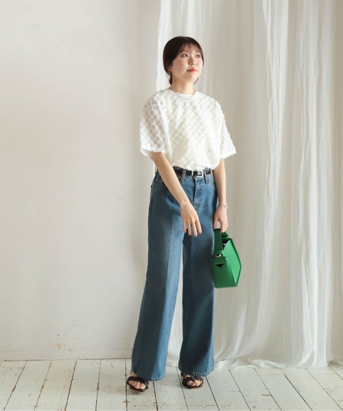 NOMBRE IMPAIR（ノンブルアンペール）の「ツッキリJQ　シアーコンビTEE（Tシャツ/カットソー・レディース・ブラック/ホワイト・FREE）」の3枚目の写真