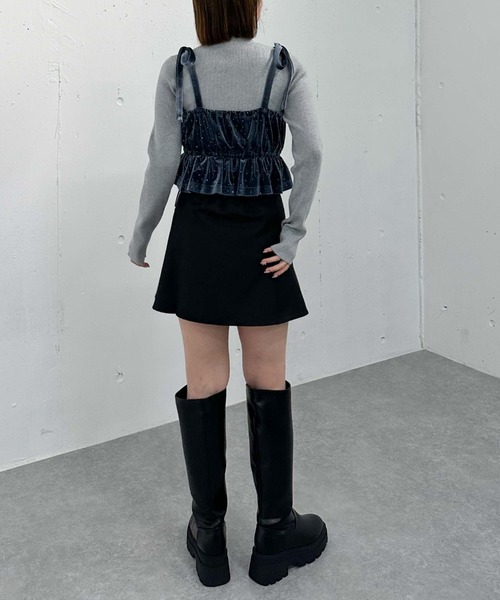 archives（アルシーヴ）の「ビジューベロアビスチェ×リブニットＳＥＴ（ニット/セーター・レディース・グレー/アイボリー/ブラック・MEDIUM）」の17枚目の写真