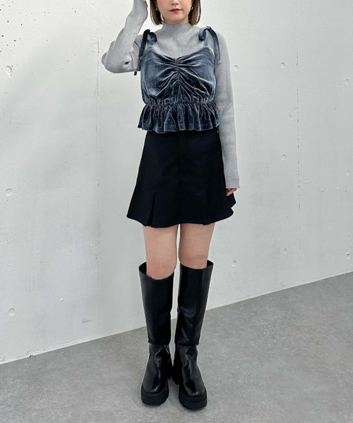 archives（アルシーヴ）の「ビジューベロアビスチェ×リブニットＳＥＴ（ニット/セーター・レディース・グレー/アイボリー/ブラック・MEDIUM）」の15枚目の写真