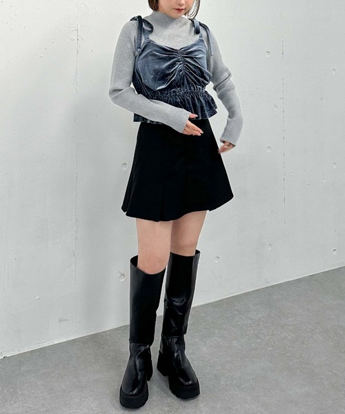 archives（アルシーヴ）の「ビジューベロアビスチェ×リブニットＳＥＴ（ニット/セーター・レディース・グレー/アイボリー/ブラック・MEDIUM）」の16枚目の写真