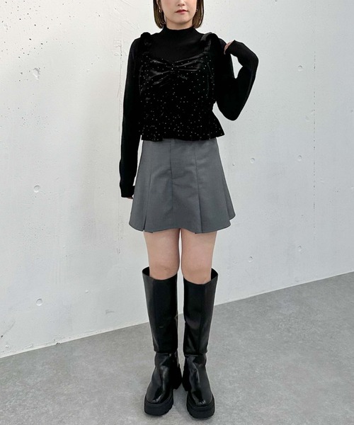 archives（アルシーヴ）の「ビジューベロアビスチェ×リブニットＳＥＴ（ニット/セーター・レディース・グレー/アイボリー/ブラック・MEDIUM）」の22枚目の写真