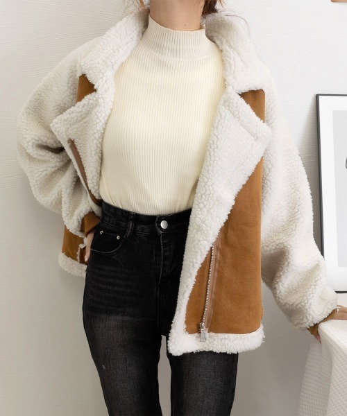 Miniministore(ミニミニストア)の「ボアジャケット レディース 冬アウター(ブルゾン・レディース・ライトベージュ/キャメル・FREE)」の13枚目の写真
