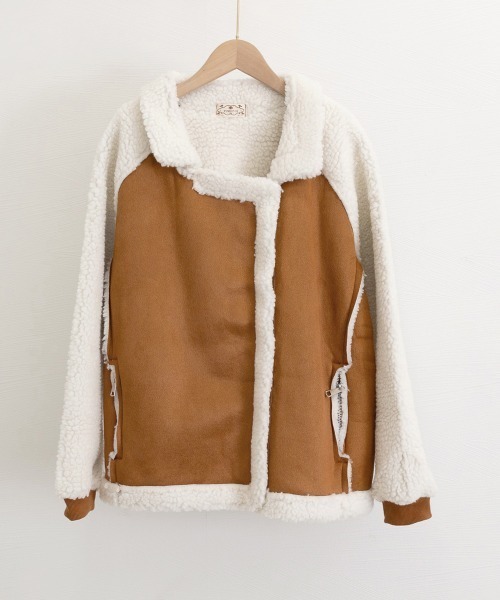 Miniministore(ミニミニストア)の「ボアジャケット レディース 冬アウター(ブルゾン・レディース・ライトベージュ/キャメル・FREE)」の18枚目の写真