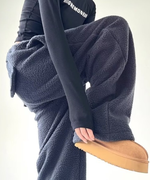 GEMEDA（ジェメダ）の「ラムウールハイウエスト スウェットパンツ（スウェットパンツ・レディース・ネイビー/モカ/カーキ・M）」の4枚目の写真