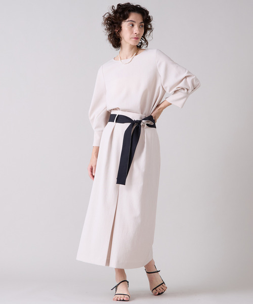 Liesse（リエス）の「ベルト付きタイトスカート（スカート・レディース・ベージュ/ネイビー・2/3）」の14枚目の写真