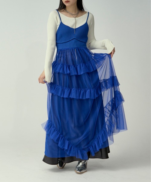 【完売色】UNITED TOKYO　プレリュードフリルワンピース　ブルー 色】UNITED TOKYO プレリュードフリルワンピース ブルー UNITED TOKYO