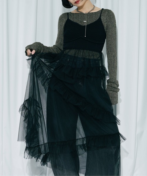 00s ozz croce レースアップチュール重ねフリルゴシック