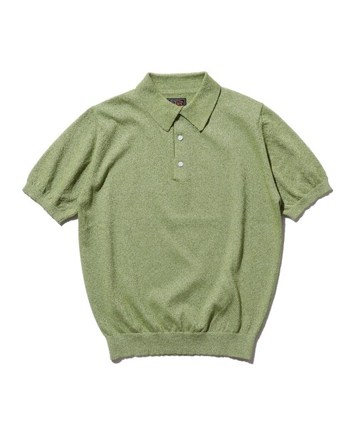 BEAMS PLUS（ビームスプラス）の「ブークレ ニット ポロシャツ（ポロシャツ・メンズ・オレンジ/ベージュ/サックスブルー/オリーブ・M/XL/L/S）」の2枚目の写真