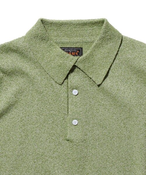 BEAMS PLUS（ビームスプラス）の「ブークレ ニット ポロシャツ（ポロシャツ・メンズ・オレンジ/ベージュ/サックスブルー/オリーブ・M/XL/L/S）」の8枚目の写真