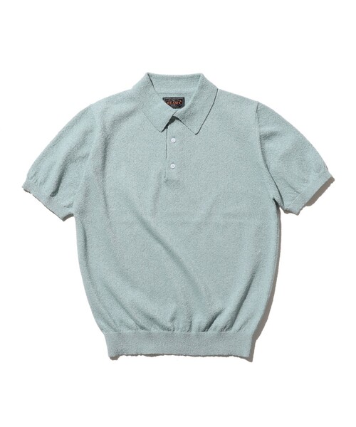 BEAMS PLUS（ビームスプラス）の「ブークレ ニット ポロシャツ（ポロシャツ・メンズ・オレンジ/ベージュ/サックスブルー/オリーブ・M/XL/L/S）」の13枚目の写真