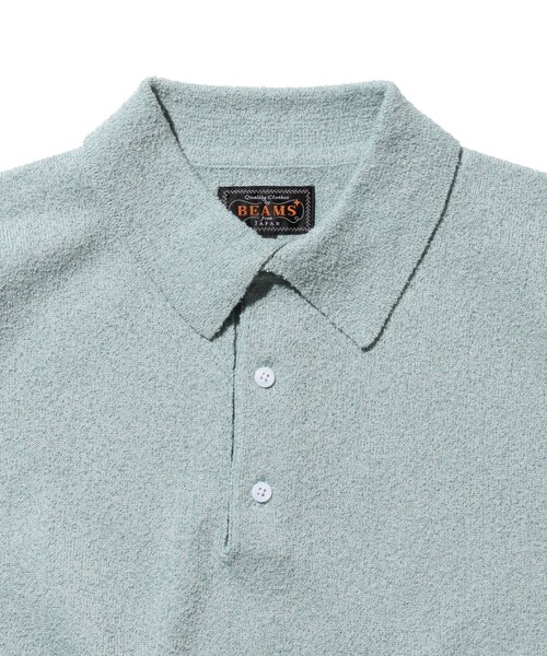 BEAMS PLUS（ビームスプラス）の「ブークレ ニット ポロシャツ（ポロシャツ・メンズ・オレンジ/ベージュ/サックスブルー/オリーブ・M/XL/L/S）」の14枚目の写真