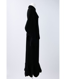 ENFOLD ダブルサテン サロペットDRESS ブラック　38 ワンピース ENFOLD（エンフォルド）の「ダブルサテンdrip collarドレス