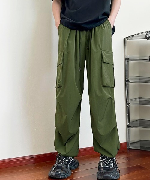 専用★新品★GALLARDAGALANTE ワイドパンツ　カーゴパンツカーキ セール】カーゴパンツ メンズゆったりワイドパンツ（カーゴ