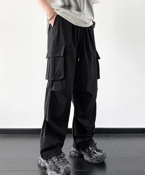AsaAura（アサオーラ）の「カーゴパンツ メンズゆったりワイドパンツ（カーゴパンツ・メンズ・ブラック/カーキ・L/XL/2XL）」の18枚目の写真