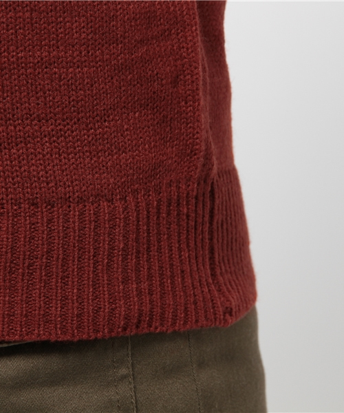 earth music&ecology（アースミュージックアンドエコロジー）の「フリンジ切替えニットプルオーバー（ニット/セーター・レディース・アイボリー/カーキ/レンガ/ダークブラウン・FREE）」の7枚目の写真