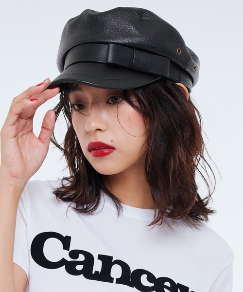 Narcissus(ナルシス)の「【Narcissus】リボンキャスケット(キャスケット・レディース・ホワイト/ブラック・FREE)」の2枚目の写真