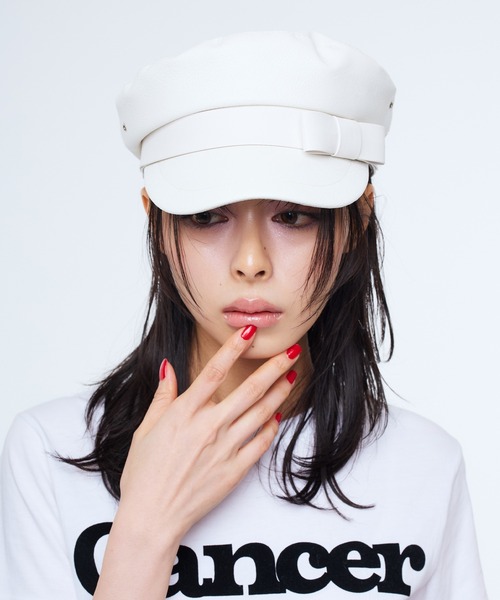 Narcissus(ナルシス)の「【Narcissus】リボンキャスケット(キャスケット・レディース・ホワイト/ブラック・FREE)」の3枚目の写真