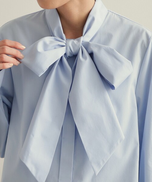 OPAQUE.CLIP(オペークドットクリップ)の「《STORY掲載》ボウタイシャツブラウス/通勤・セレモニー対応【洗濯機洗い可】(シャツ/ブラウス・レディース・ライトブルー/ホワイト・38/40/42/36)」の15枚目の写真
