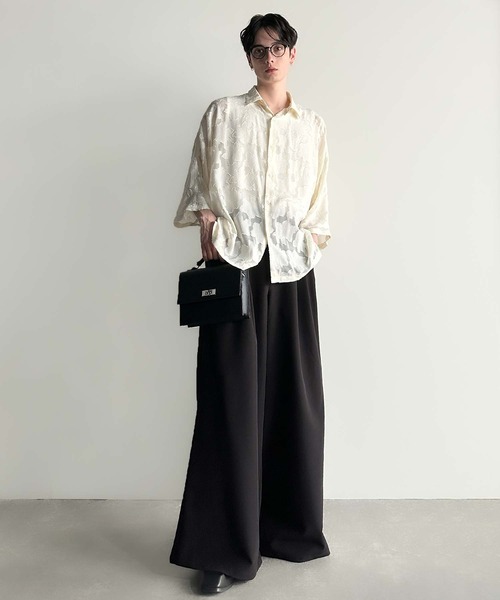 Classical Origin(クラシカルオリジン)の「【Classical Origin】「抜け感の抜け技。」フラワー柄シアージャカードドルマンシャツ/Sheer Jacquard Dolman Sleeve Shirt(シャツ/ブラウス・メンズ・アイボリー/ブラック・ONE SIZE)」の17枚目の写真